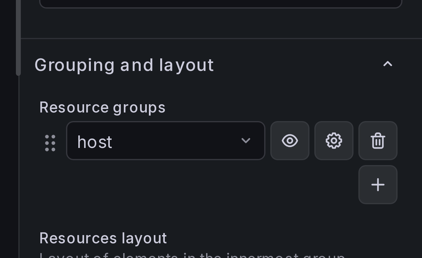 Grouping settings