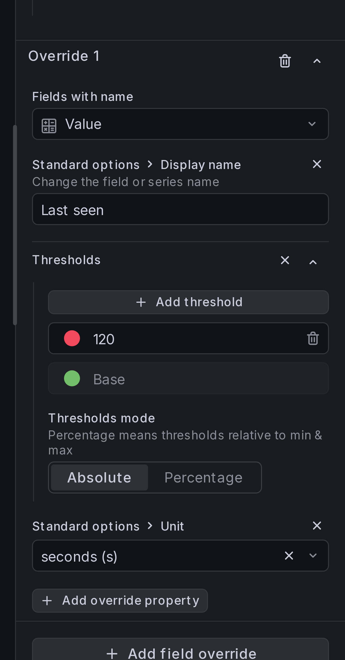 Field override for Value