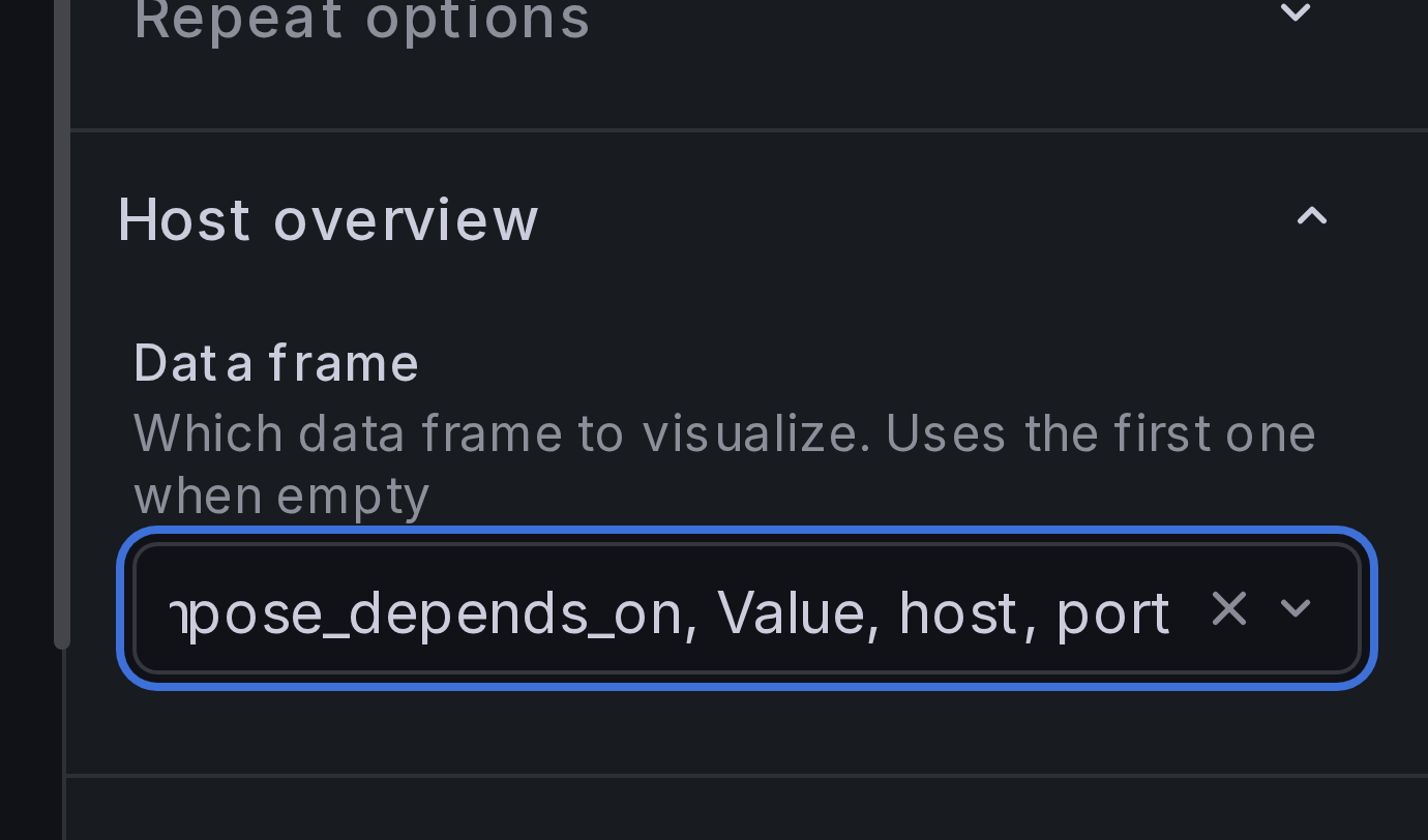 Data frame settings